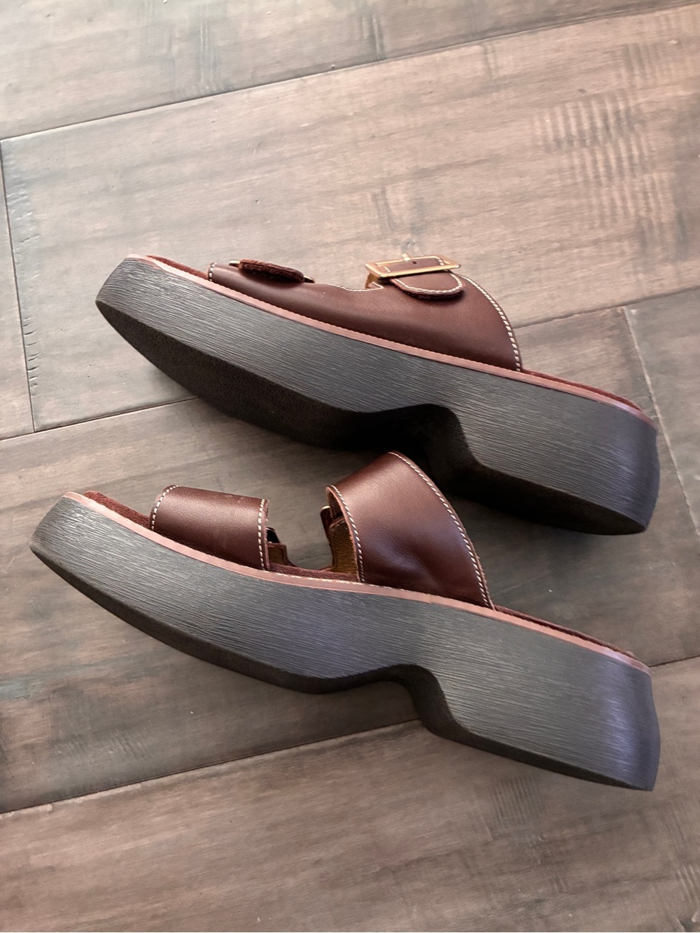 Alegria Iza Platform Slide Sandals in Chocolate Brown - EU Size 39 (US 9) - Picture 5 of 10